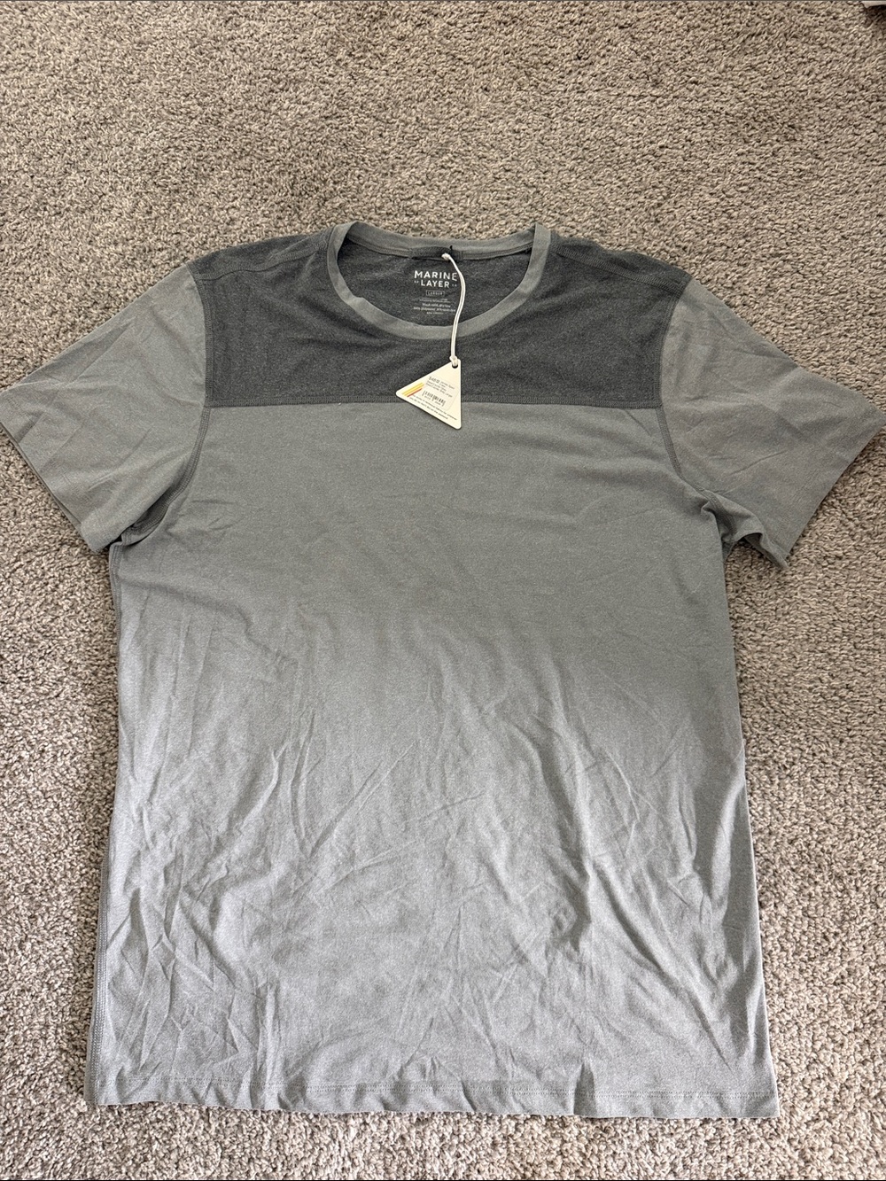 Marine Layer James Sport Crew in Steel/Capital Grey
